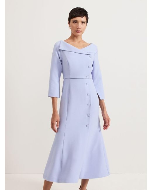 princess polly baby blue dress Royal Blue Petite Leaf Stretch Midi Dress
