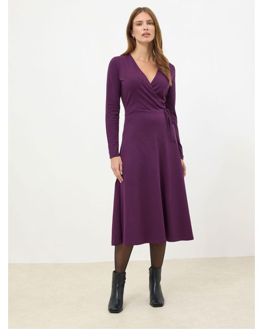 M Com Purple Long Sleeve Wrap Dress