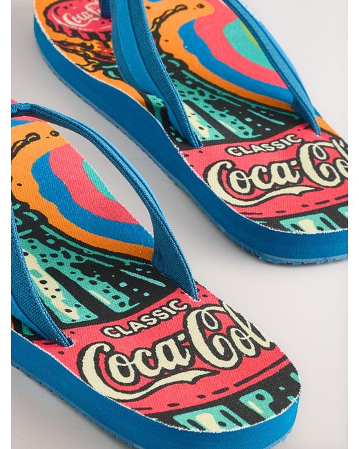 Next Blue Textile Flip Flops for men