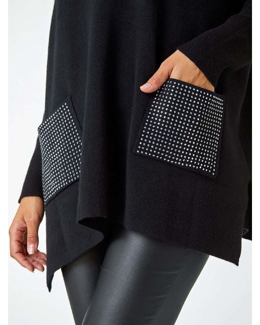 Roman Blue Sparkle Pocket Poncho Jumper