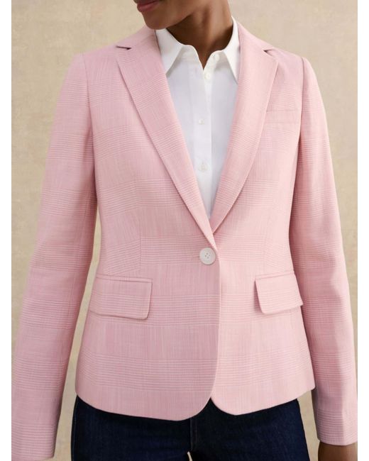 Hobbs Pink Ivory Blake Check Jacket