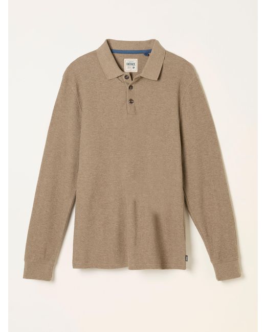 FatFace Natural Fatface Shawford Long Sleeve Polo for men