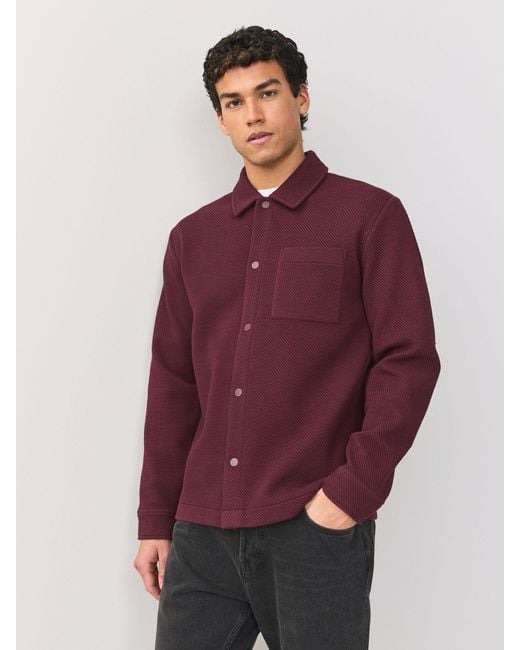 Next Purple Diagonal Texture Jersey Shacket for men