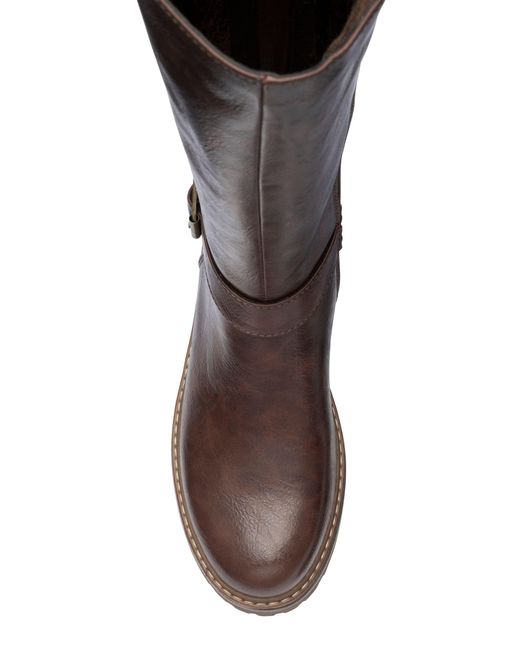 Lotus Brown Leg Boots With Elasticated Panels