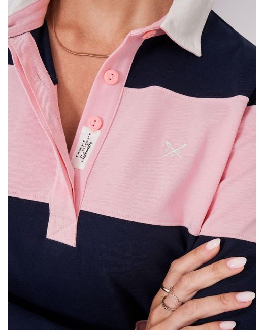 Crew Blue Long Sleeve Stripe Rugby Shirt