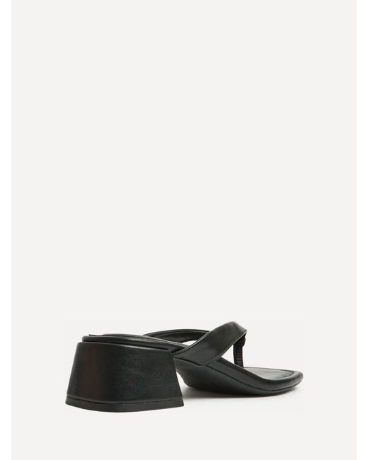 Linzi Black Phase Toe Post Block Heel Mules Sandals