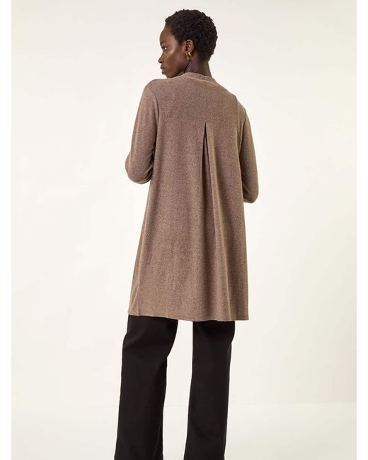 Roman Brown Longline Knit Cardigan