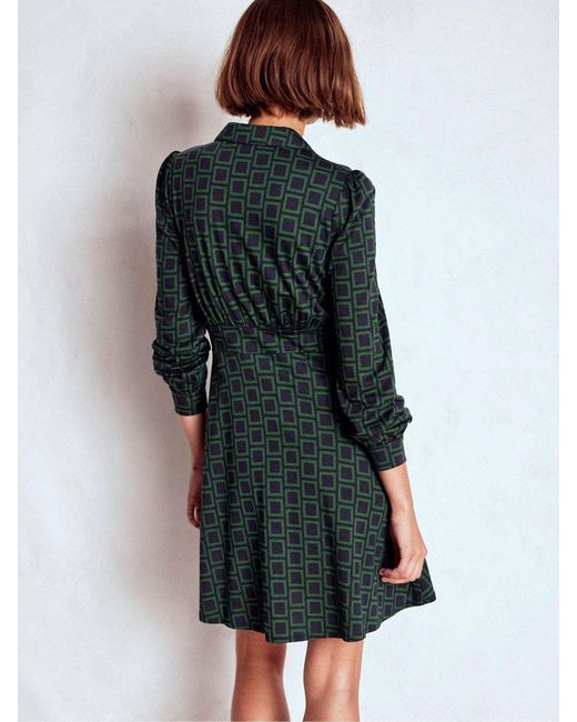 Boden Green Orla Short Jersey Shirt Dress