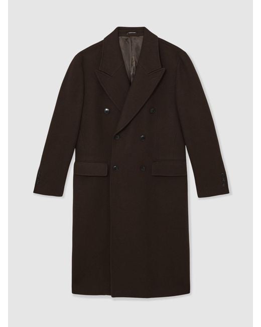 Reiss Natural Wool-Blend Double-Breasted Overcoat for men