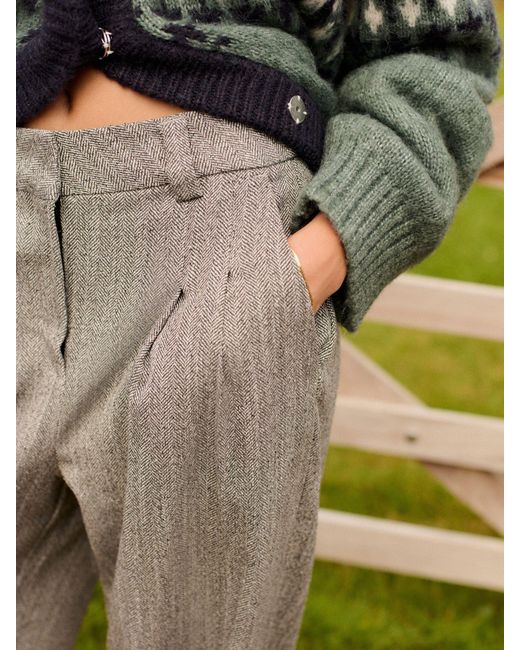 Next Gray Warme Strukturierte Hose Mit Weitem Beineu 44 Petite (Uk 16 P)