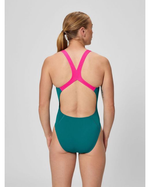 Speedo Green Solid Powerback Swimsuit