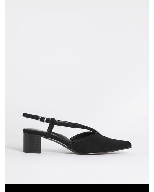 JD Williams White Niedrige Slingback-Absätze Mit Spitzer Zehenpartie