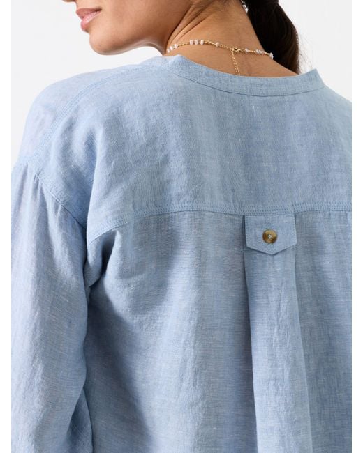 FatFace Blue Fatface Julia Petite Linen Popover