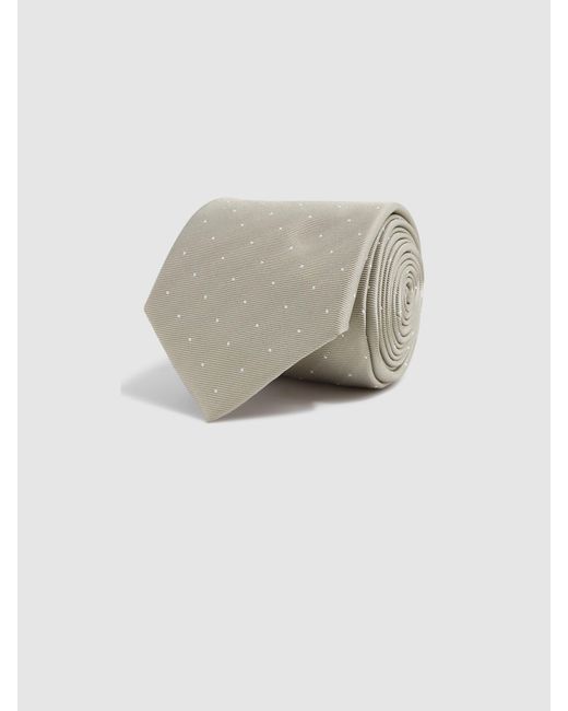 Reiss White Liam - Champagne Polka Dot Tie, One for men