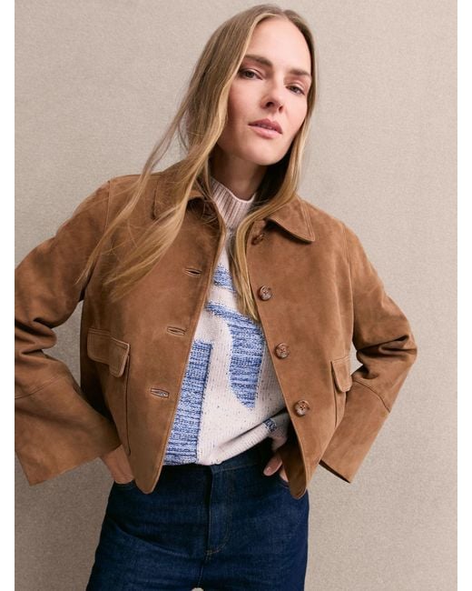 Phase Eight Brown Phase Eight Indira Suede Jacket