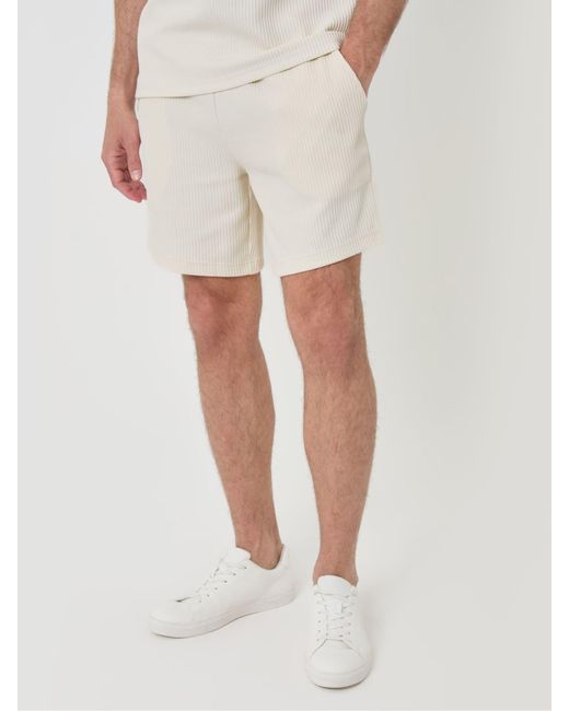Threadbare Ribbed Shorts in White für Herren