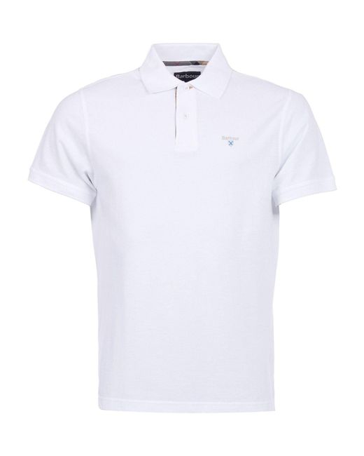 Barbour White Classic Polo Shirt for men