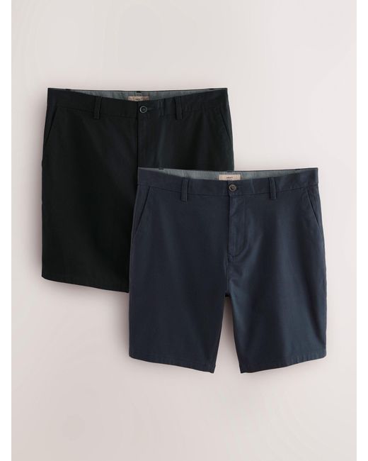 Next Black Slim Fit Stretch Chino Shorts 2 Pack for men