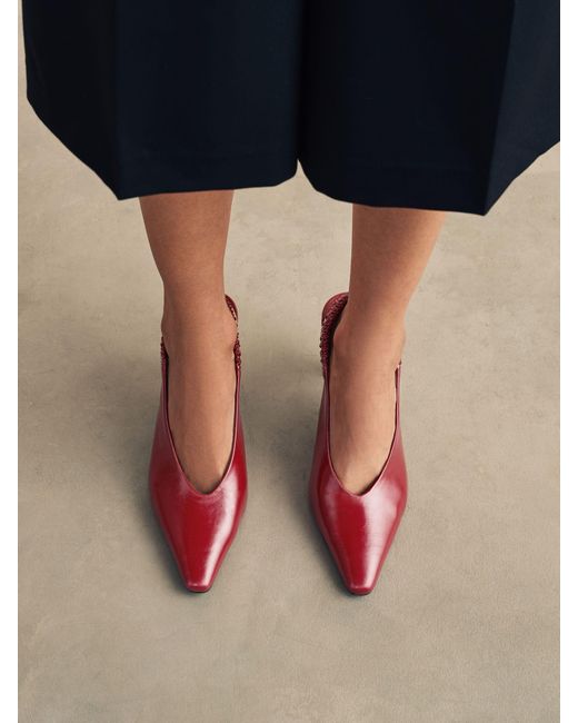 Next Pink Pointed Toe High Cut Slingback Heels