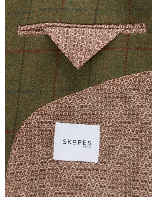Skopes Oswin Fischgrät-Karo-Mantel in Green für Herren