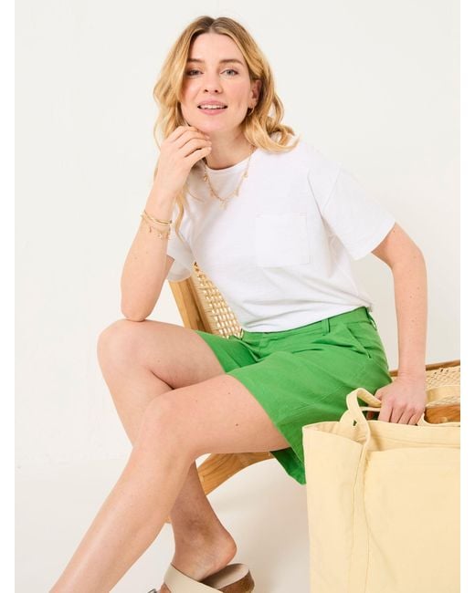 FatFace Green Fatface Nell Linen Shorts