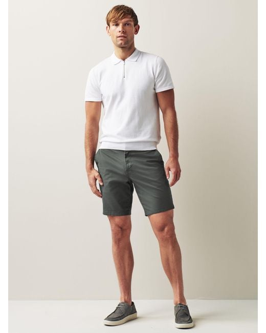 Next Gray Straight Fit Stretch Chinos Shorts for men