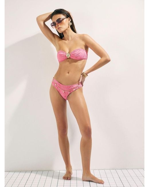 River Island Pink River Island Texture Shell Bikini Set