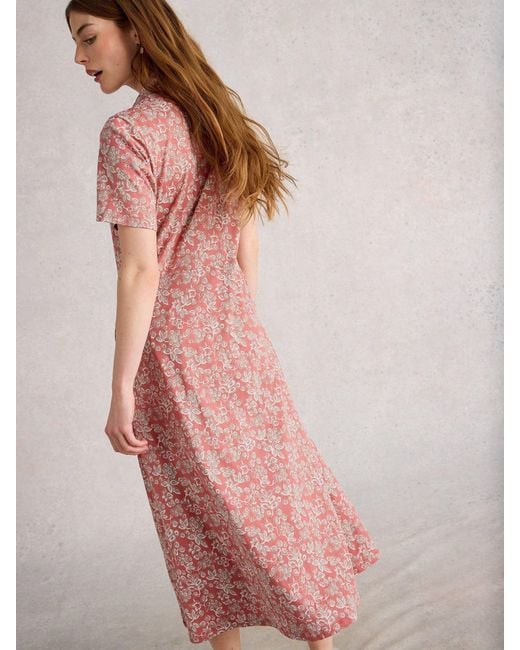 White Stuff Pink Rua Jersey Shirt Dress