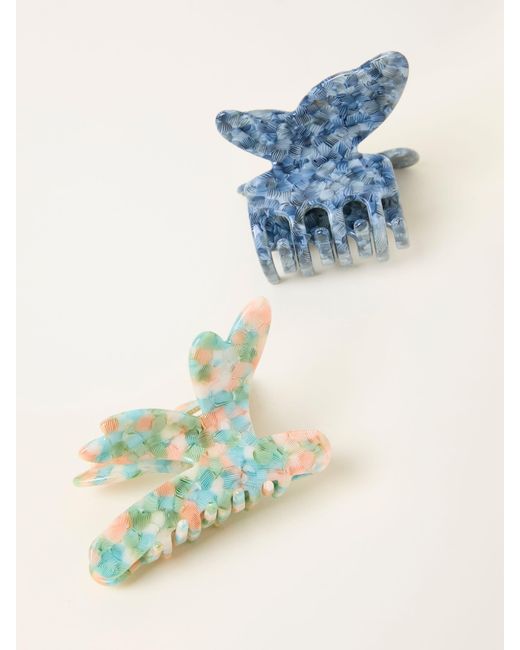FatFace Blue Fatface 2 Pack Butterfly Dragonfly Claw Clips