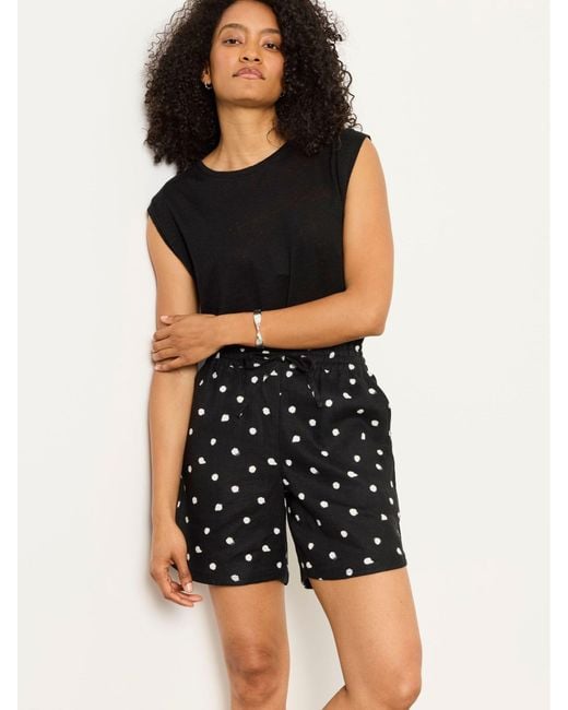 FatFace Black Fatface Cassie 100% Linen Shorts