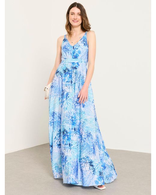 FatFace Blue Fatface V & A Fatface Petite Parachute Dress
