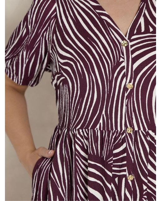 Evans Purple Short Button Through Dress