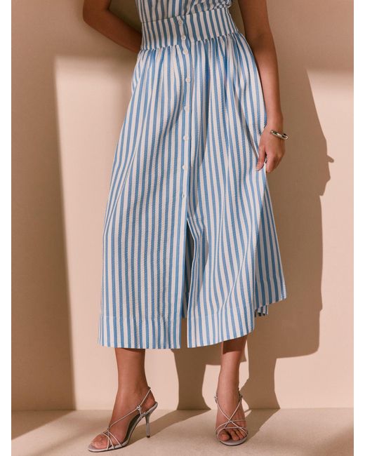 Next Blue Button Down Maxi Skirt