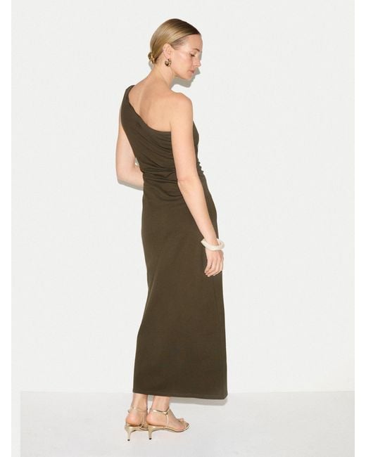 jigsaw green dress One Shoulder Jersey in material Sheer
