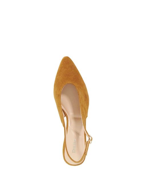 Dune Natural Leather Crediblity Suede Slingbacks