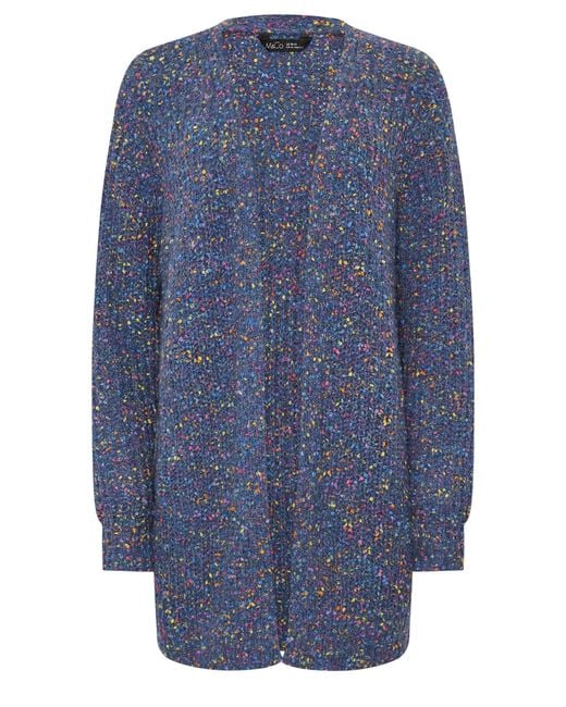 M Com Blue Chunky Cable Cardigan