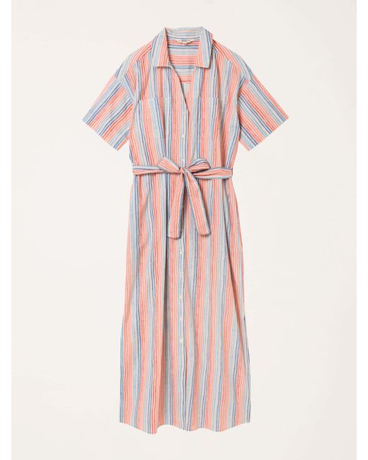 FatFace Natural Fatface Susie Regular Stripe Shirt Dress