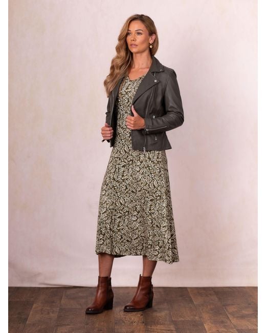 Lakeland Leather Gray Tarraby Biker Jacket