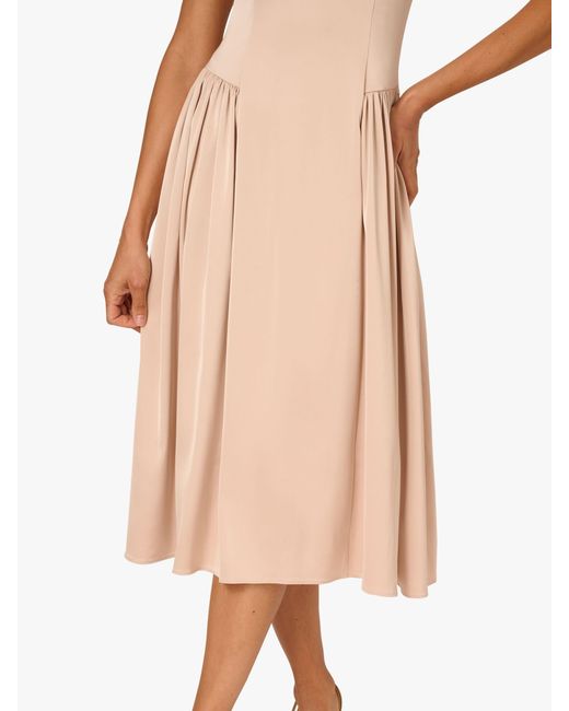 Adrianna Papell Natural Adrianna By Stretch Satin Dress