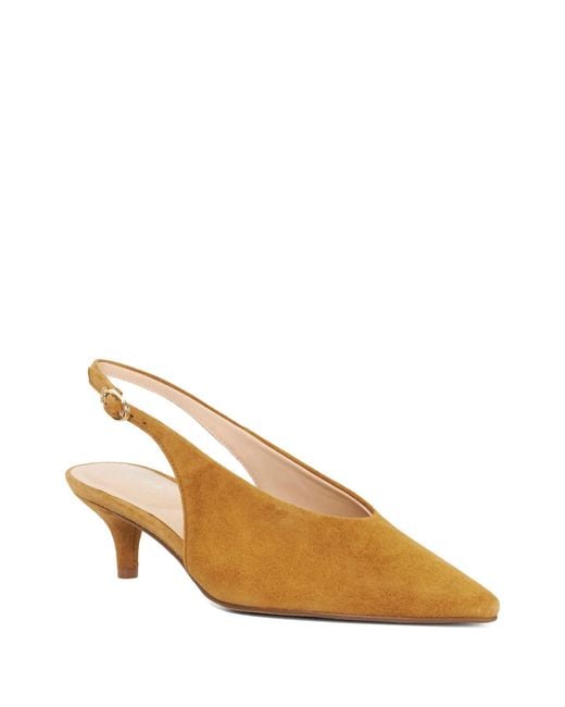 Dune Natural Leather Crediblity Suede Slingbacks