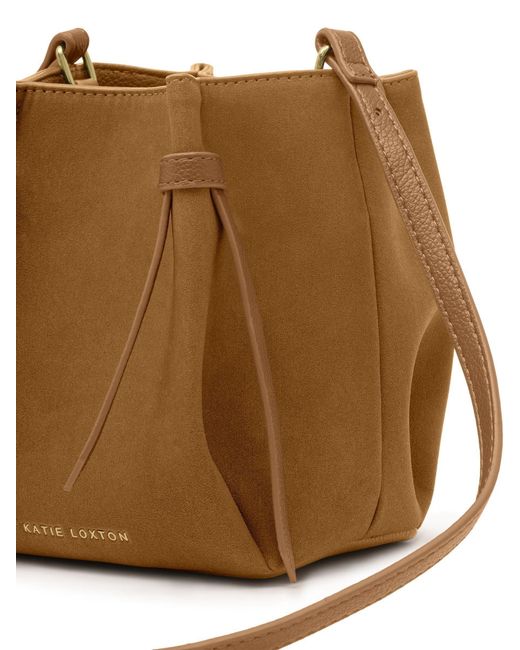 Katie Loxton Brown Celina Mini Suedette Bucket Bag