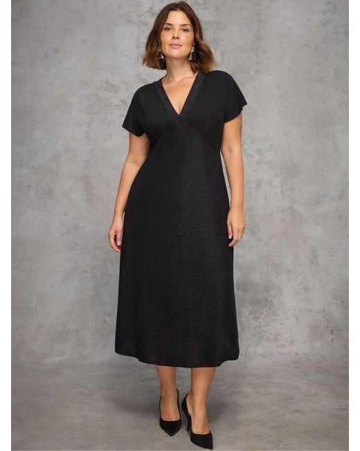 Live Unlimited Sparkle Jersey Short Sleeve Dress in Black | Lyst Live Unlimited Sparkle Jersey Short Sleeve Dress in Black | Lyst