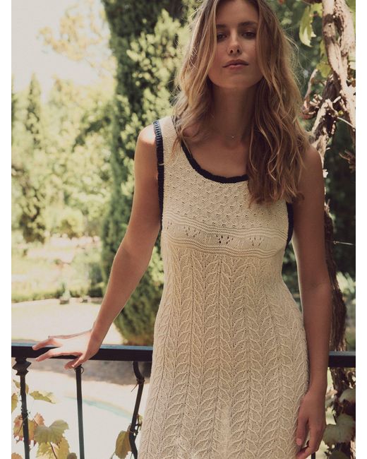 Laura Ashley Crochet Knitted Dress in Green | Lyst