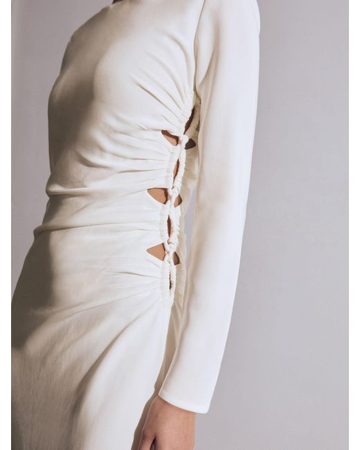Reiss White Lorna Atelier Cut-Out Rope Detail Dress