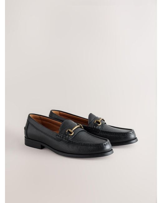 Next Black Leather Snaffle Loafers for men