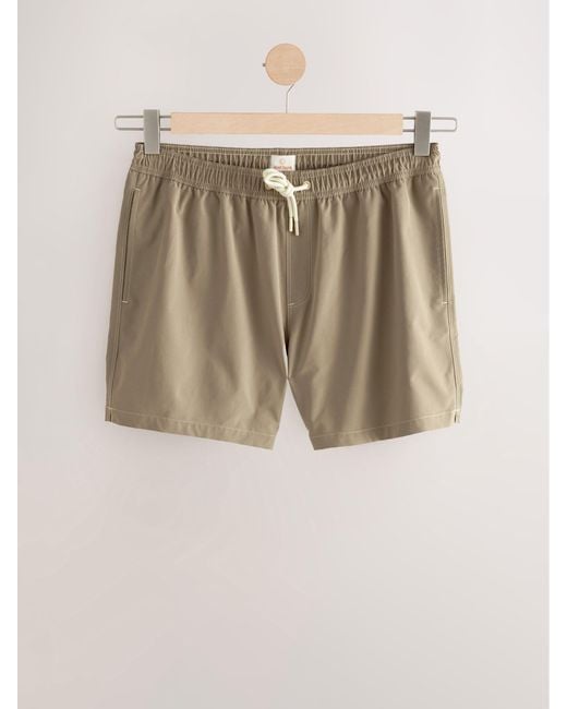 Next Natural Contrast Stitch Swim Shorts for men