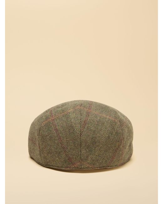 Joules Natural Ashby Tweed Flat Cap for men