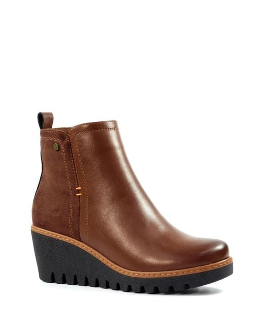 Lunar Natural Pixie Wedge Ankle Boots