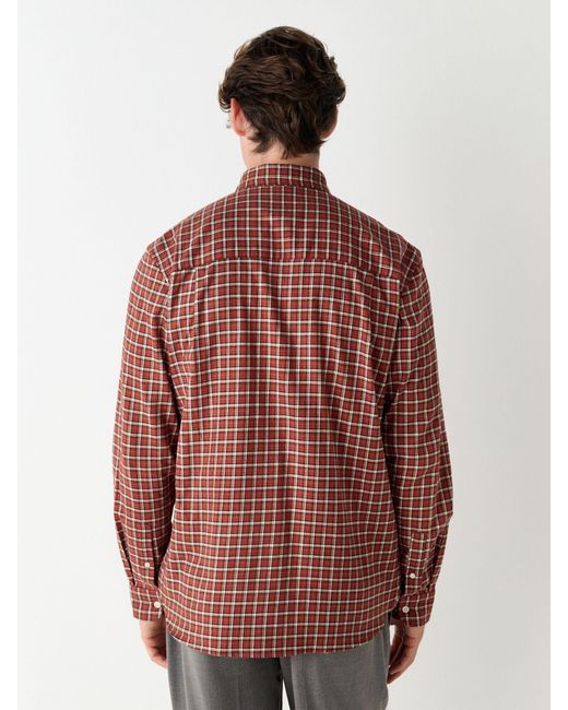 Next Brown Brushed Flannel Shirt for men