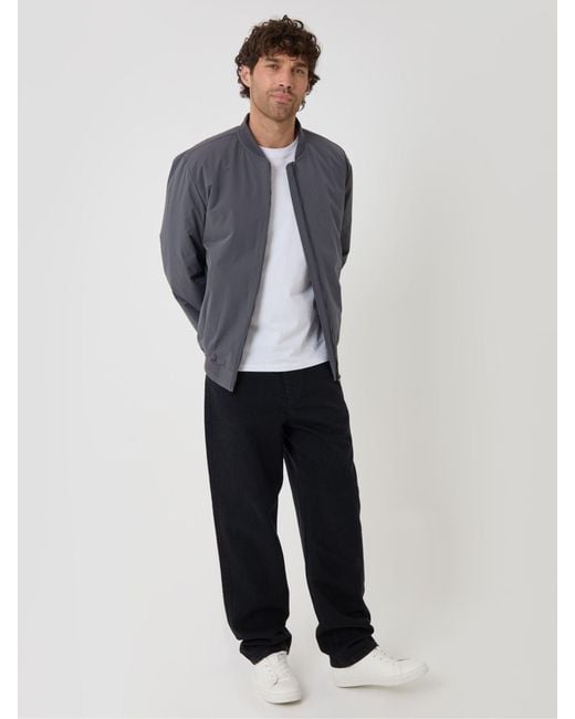 Threadbare Gray Showerproof Padded Bomber Jacket for men